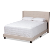 Baxton Studio Lisette Modern and Contemporary Beige Fabric Upholstered King Size Bed